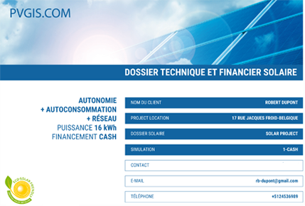 Couverture Dossier Technique et Financier Solaire