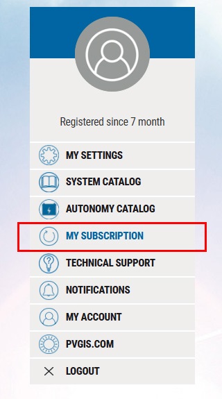 subscription menu