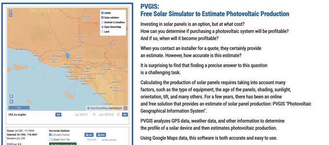 Free solar simulation