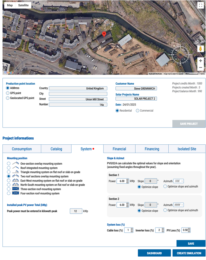 Estimate home solar